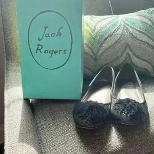 Jack Rogers Rosette Flats Black Horseshoe Size 7.5